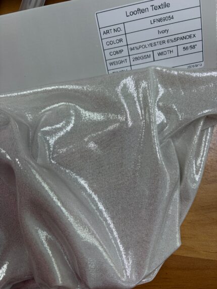 LFN69054 Silver Silver Foil Stretch Knit fabric